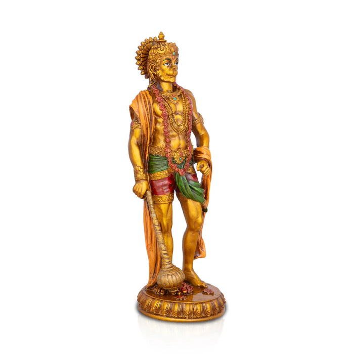 Anjaneya Statue - 10 x 3 Inches | Hanuman Statue/ Hanuman Murti/ Resin Statue for Pooja