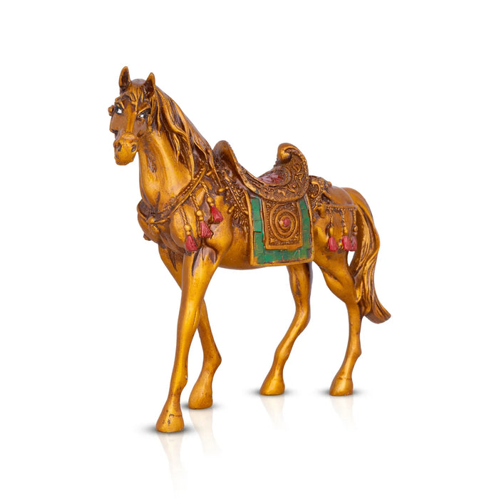 Horse Statue - 6.5 x 7 Inches | Horse Figurine/ Horse Sculpture/ Resin Statue for Pooja