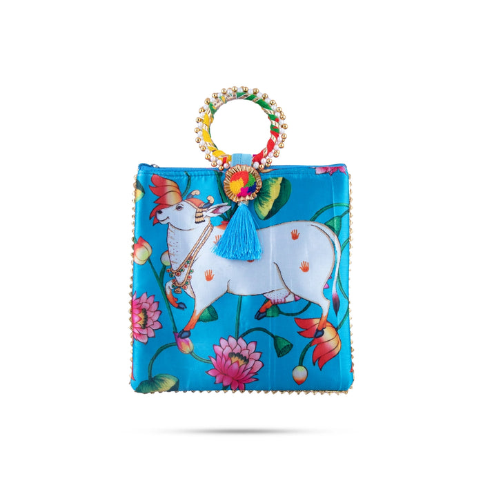 Ladies Hand Bag - 9 x 9 Inches | Printed Handbag/ Womens Handbag/ 65 Gms Approx/ Assorted Colours