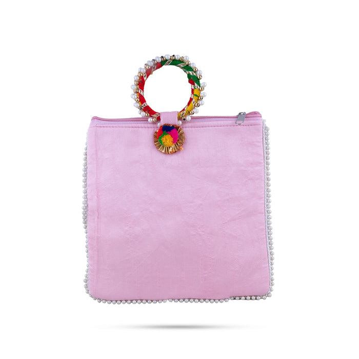 Ladies Hand Bag - 9 x 9 Inches | Handbag With Embroidery/ Womens Handbag/ 65 Gms/ Assorted Colours