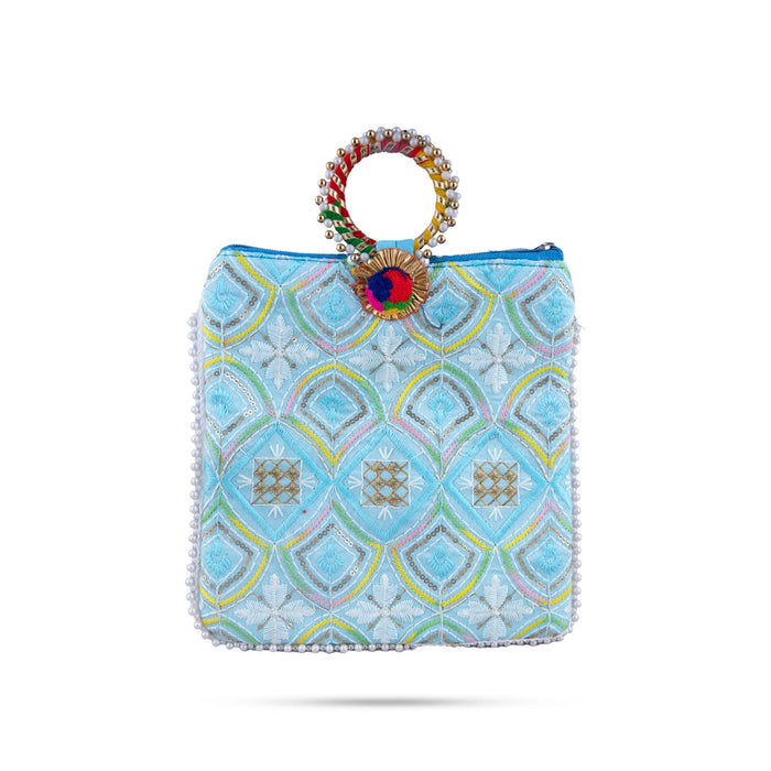 Ladies Hand Bag - 9 x 9 Inches | Handbag With Embroidery/ Womens Handbag/ 65 Gms/ Assorted Colours