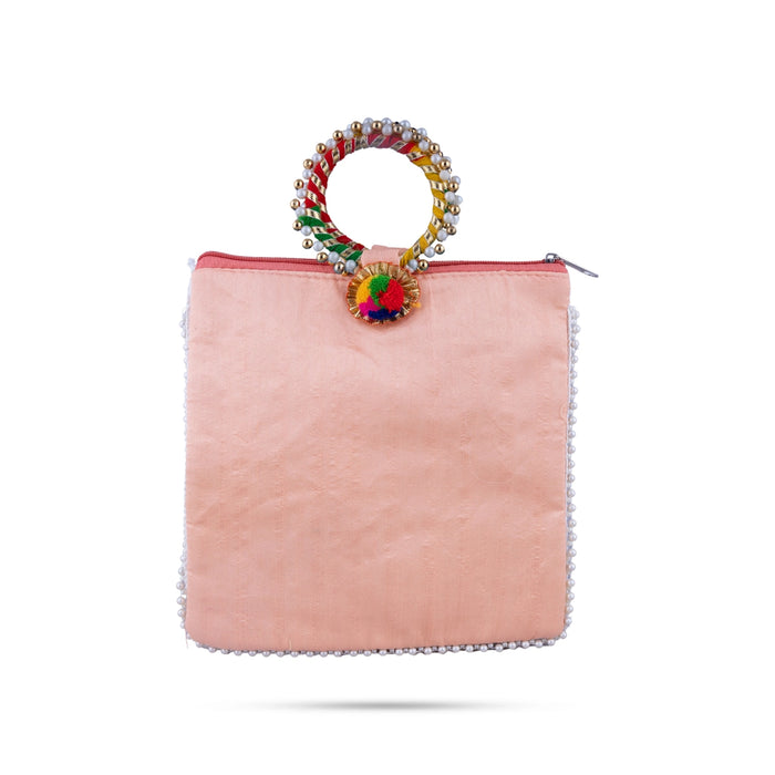 Ladies Hand Bag - 9 x 9 Inches | Handbag With Embroidery/ Womens Handbag/ 65 Gms/ Assorted Colours