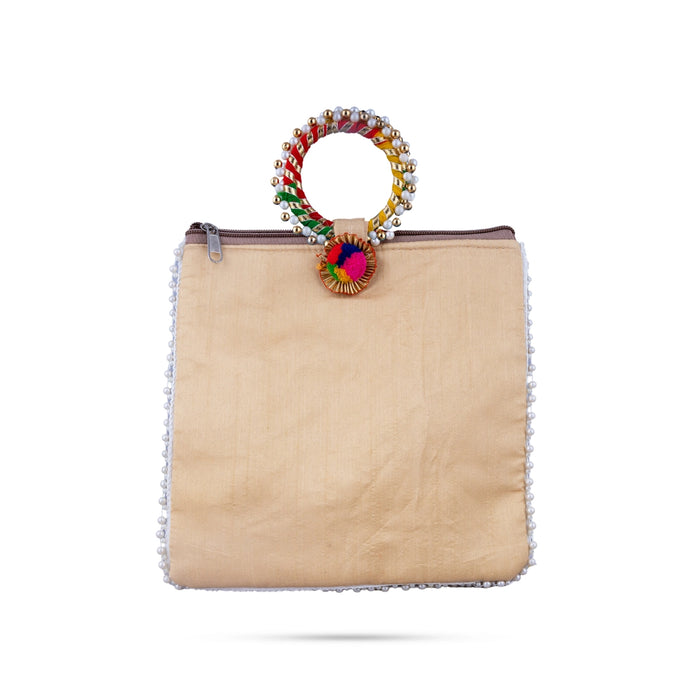 Ladies Hand Bag - 9 x 9 Inches | Handbag With Embroidery/ Womens Handbag/ 65 Gms/ Assorted Colours