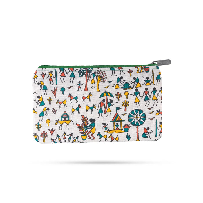 Hand Purse - 5.5 X 8.5 Inches | Fabric Zip Pouch/ Assorted Design Hand Pouch/ Hand Wallet For Daily Use