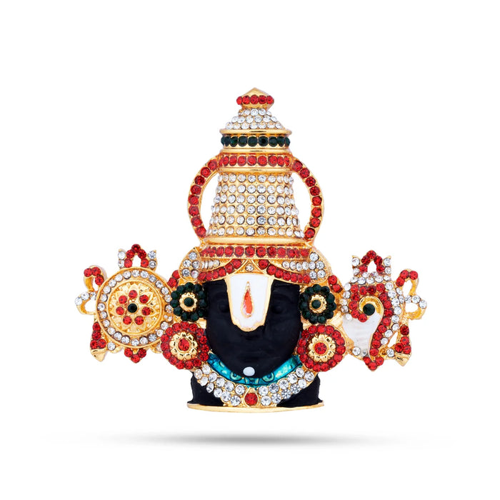 Balaji Murti - 3 x 3 Inches | Stone Balaji Statue/ Stone Tirupati Balaji Idol for Car Decor