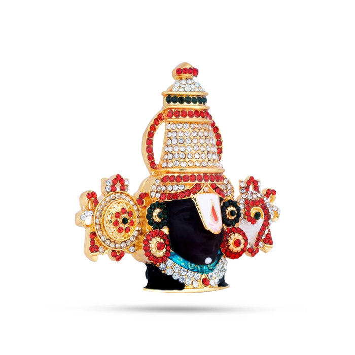 Balaji Murti - 3 x 3 Inches | Stone Balaji Statue/ Stone Tirupati Balaji Idol for Car Decor