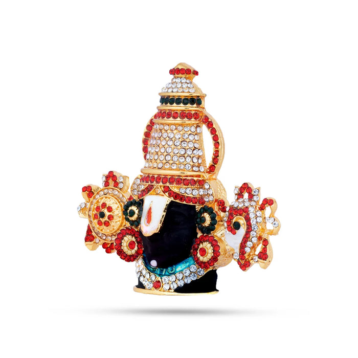 Balaji Murti - 3 x 3 Inches | Stone Balaji Statue/ Stone Tirupati Balaji Idol for Car Decor