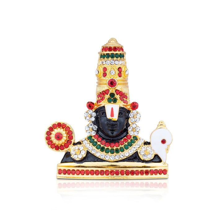 Balaji Murti - 3 x 3 Inches | Stone Tirupati Balaji Idol/ Multicoloured Stone Balaji Statue for Pooja