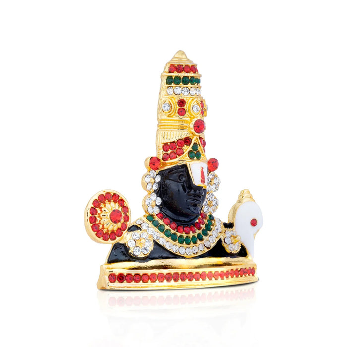 Balaji Murti - 3 x 3 Inches | Stone Tirupati Balaji Idol/ Multicoloured Stone Balaji Statue for Pooja