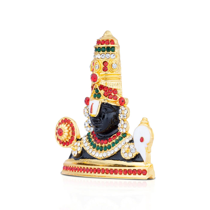 Balaji Murti - 3 x 3 Inches | Stone Tirupati Balaji Idol/ Multicoloured Stone Balaji Statue for Pooja