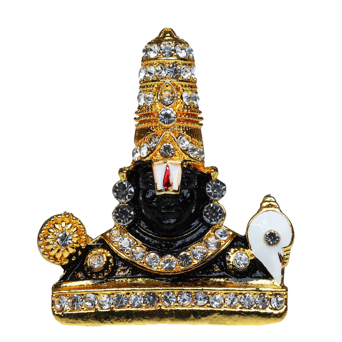 Balaji Statue - 2 x 1.5 Inches | Multicolour Stone Lord Venkateswara Idol for Car Decor