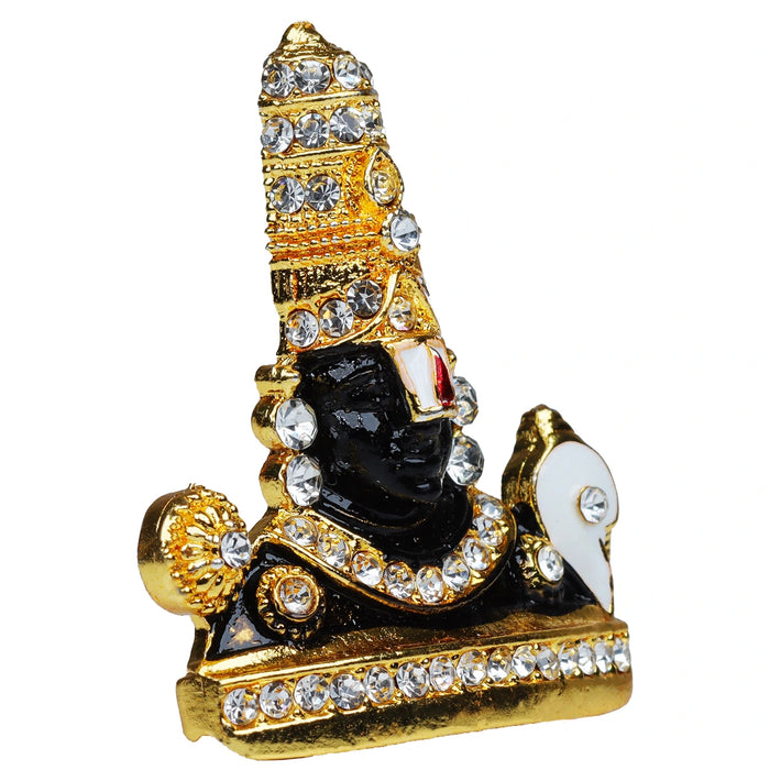 Balaji Statue - 2 x 1.5 Inches | Multicolour Stone Lord Venkateswara Idol for Car Decor