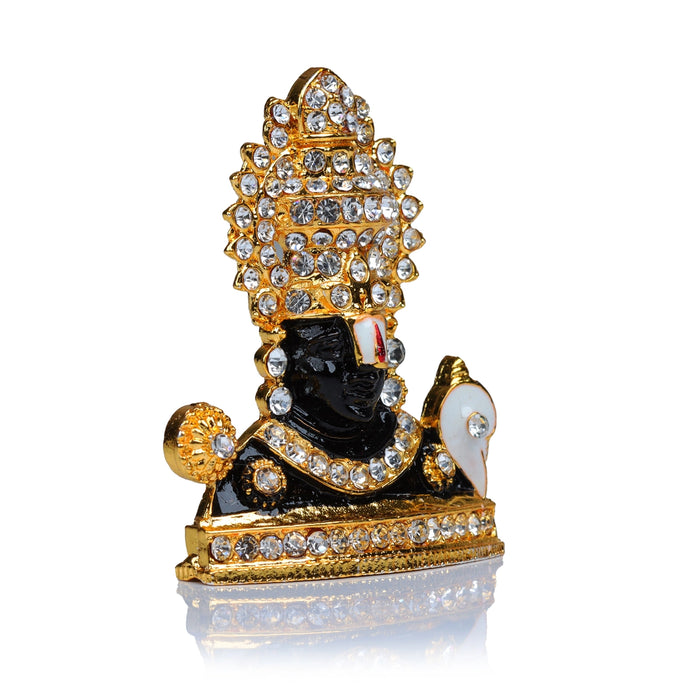 Balaji Statue - 2 x 1.5 Inches | White Stone Lord Venkateswara Idol for Car Decor