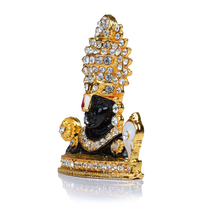 Balaji Statue - 2 x 1.5 Inches | White Stone Lord Venkateswara Idol for Car Decor