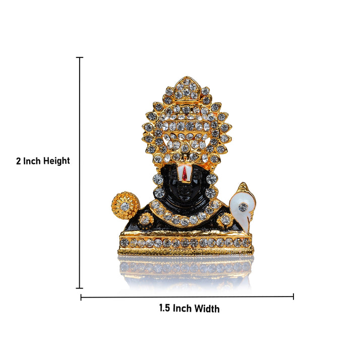 Balaji Statue - 2 x 1.5 Inches | White Stone Lord Venkateswara Idol for Car Decor