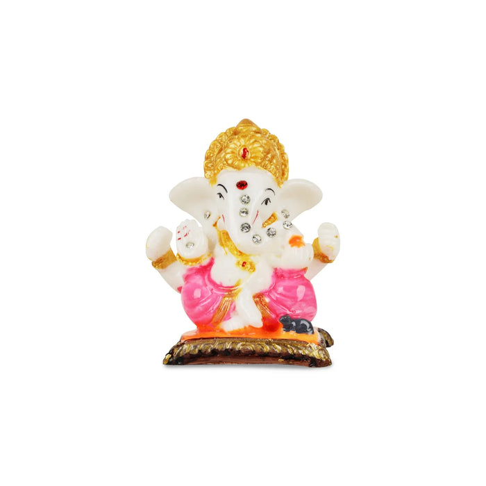 Ganesh Murti - 3 x 2.5 Inches | Marble Dust Idol/ Ganapati Murti/ Vinayagar Statue for Pooja
