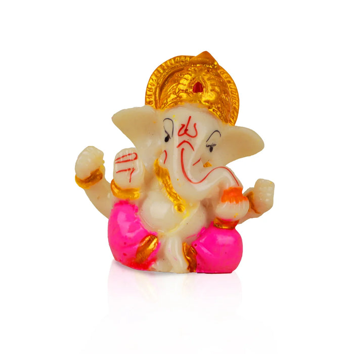 Ganesh Murti - 2.5 x 2.5 Inches | Marble Dust Idol/ Ganapati Murti/ Vinayagar Statue for Pooja