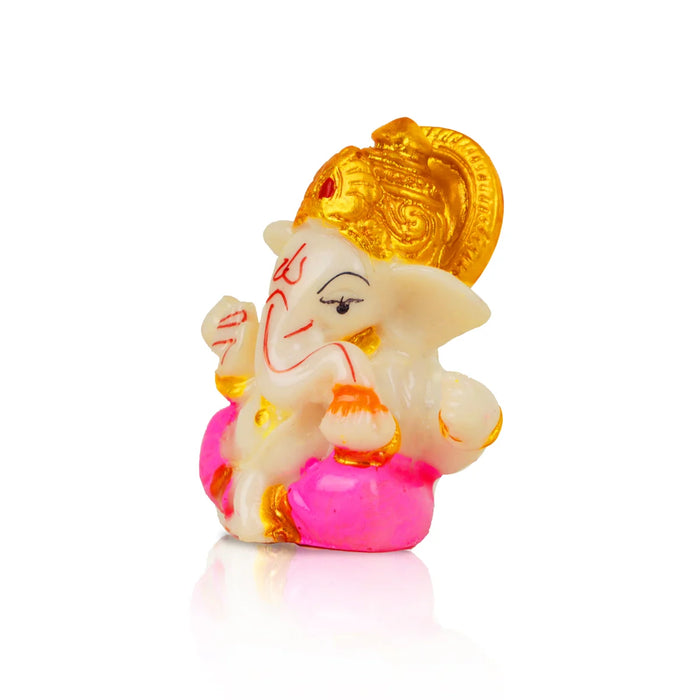 Ganesh Murti - 2.5 x 2.5 Inches | Marble Dust Idol/ Ganapati Murti/ Vinayagar Statue for Pooja