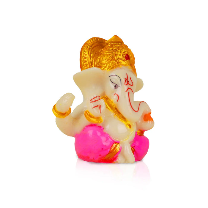 Ganesh Murti - 2.5 x 2.5 Inches | Marble Dust Idol/ Ganapati Murti/ Vinayagar Statue for Pooja