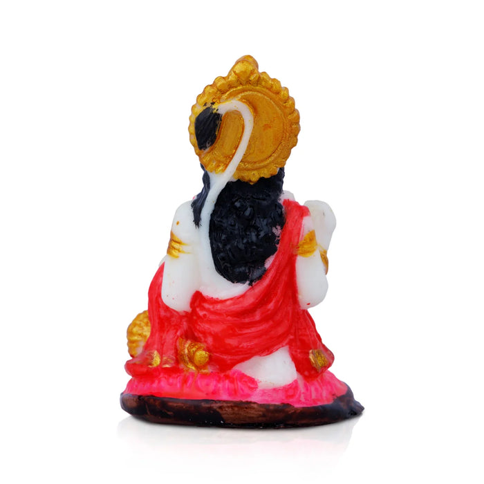 Anjaneya Statue - 3 x 2.5 Inches | Marble Dust Statue/ Hanuman Murti for Pooja