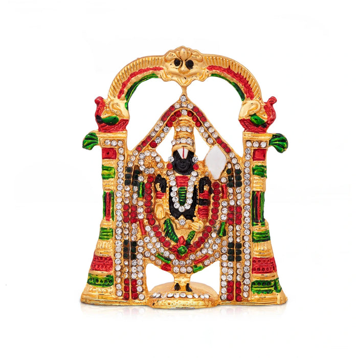 Balaji Murti - 3.5 x 3 Inches | Balaji Statue/ Multicolour Stone Tirupati Balaji Idol for Pooja