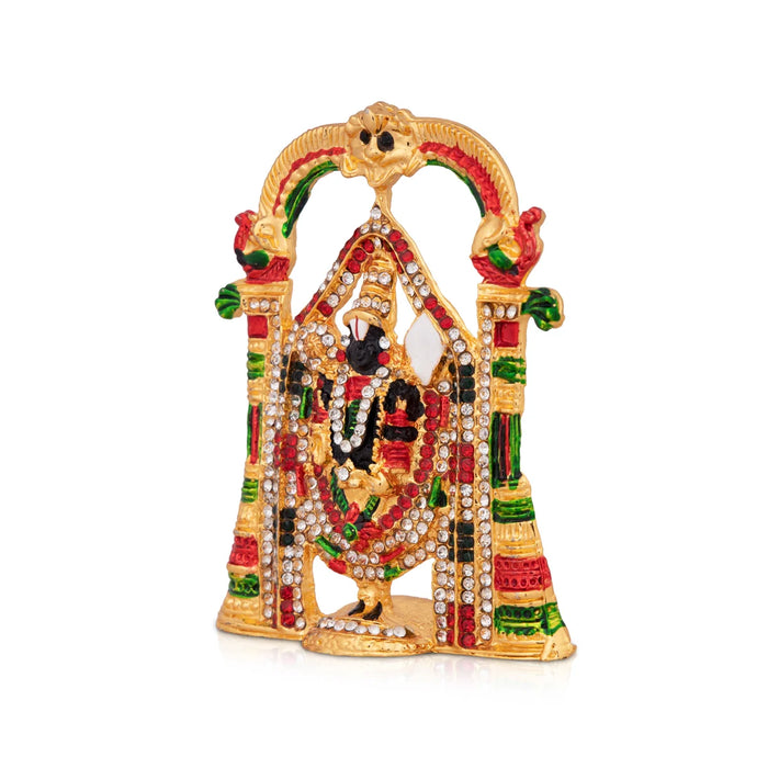 Balaji Murti - 3.5 x 3 Inches | Balaji Statue/ Multicolour Stone Tirupati Balaji Idol for Pooja