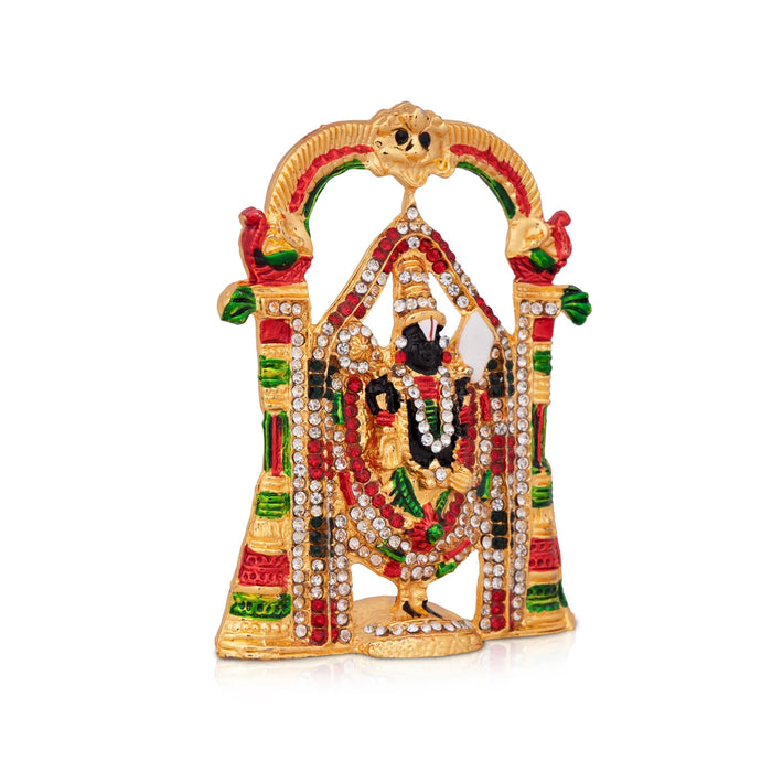 Balaji Murti - 3.5 x 3 Inches | Balaji Statue/ Multicolour Stone Tirupati Balaji Idol for Pooja