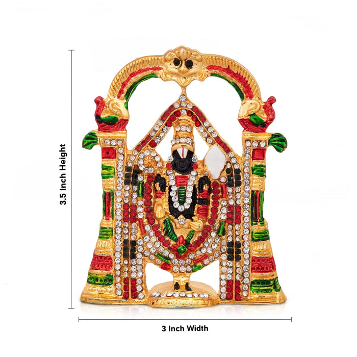 Balaji Murti - 3.5 x 3 Inches | Balaji Statue/ Multicolour Stone Tirupati Balaji Idol for Pooja