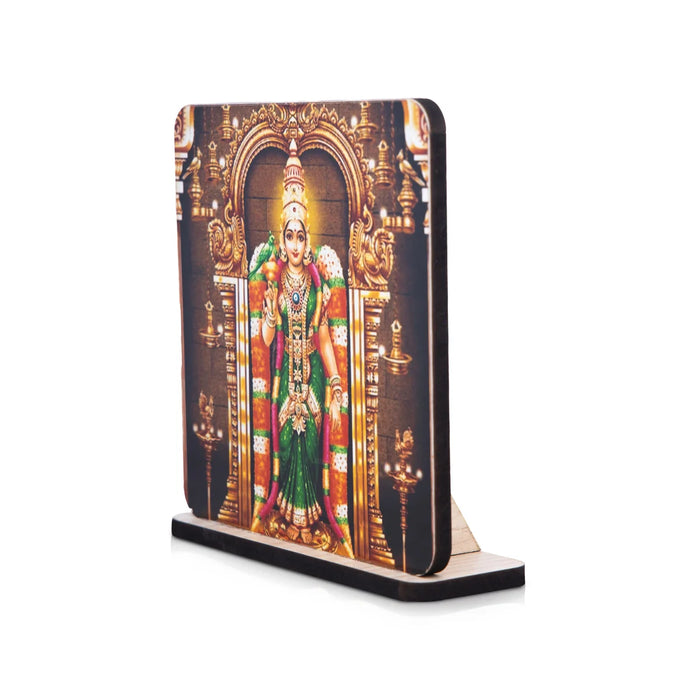Meenakshi Amman Photo Frame Stand - 4 x 3.75 Inches | Picture Frame for Car Decor