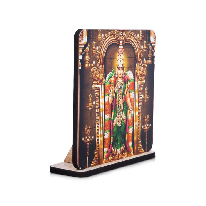 Meenakshi Amman Photo Frame Stand - 4 x 3.75 Inches | Picture Frame for Car Decor