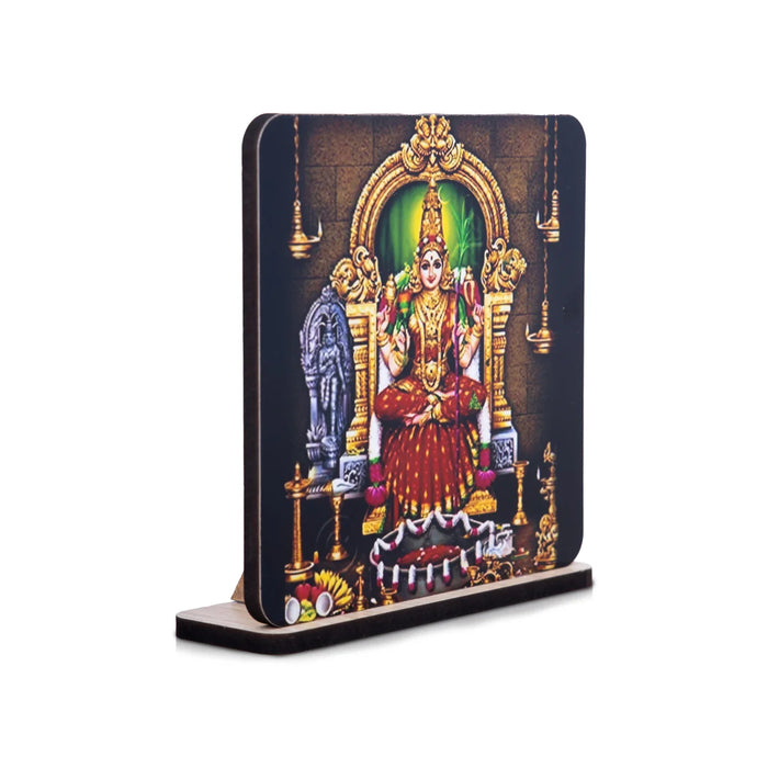 Kamakshi Amman Photo Frame Stand - 4 x 3.75 Inches | Kamatchi Amman Picture Frame for Car Decor