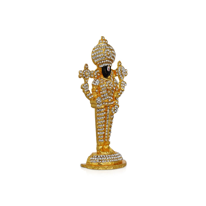 Balaji Standing On Base Murti - 3.5 x 1.5 Inches | Decorative Stone Idol/ Lord Perumal Statue
