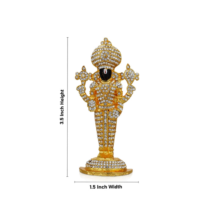 Balaji Standing On Base Murti - 3.5 x 1.5 Inches | Decorative Stone Idol/ Lord Perumal Statue