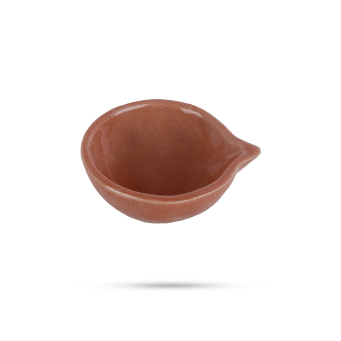 Agal Vilakku - 1 x 2 Inches | 2 Pcs/ Ceramic Deepam/ Diya/ Oil Lamp for Pooja & Home Decor