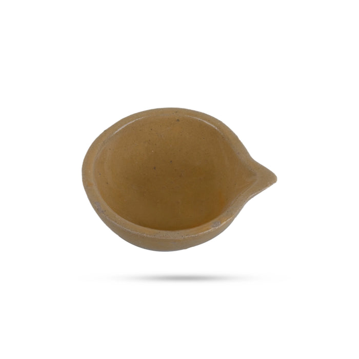 Agal Vilakku - 1 x 2 Inches | 2 Pcs/ Ceramic Deepam/ Diya/ Oil Lamp for Pooja & Home Decor