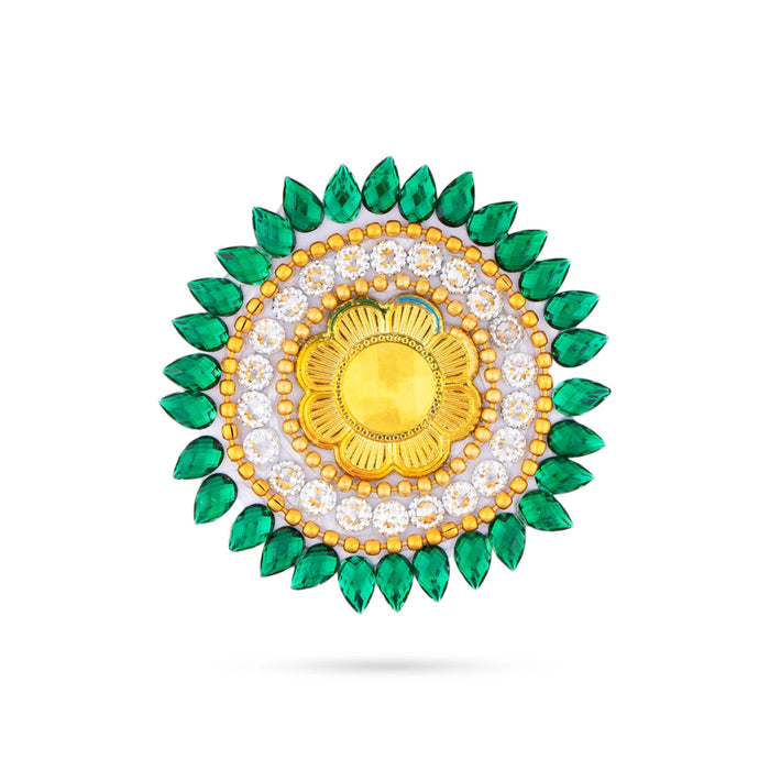 Acrylic Rangoli Design - 9 x 8 Inches | Peacock Design Muggulu Rangoli/ Kundan Rangoli for Home Decor