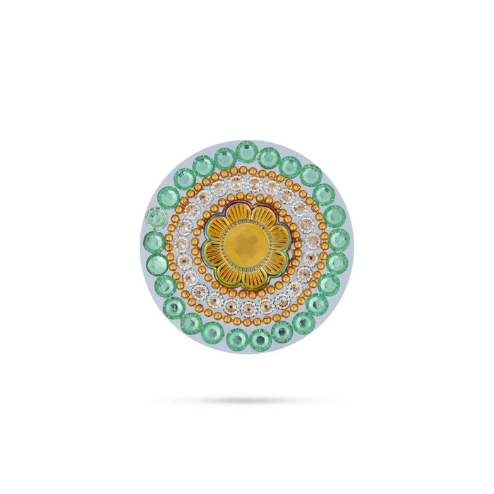 Acrylic Rangoli | Multicolour Kundan Stone Acrylic Rangoli Design/ Peacock Design Muggulu Rangoli for Home