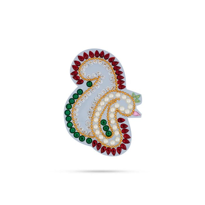 Acrylic Rangoli Design | Kundan Stone Muggulu Rangoli Kolam/ Peacock Design Kolam Design for Home Decor/ Assorted Colour