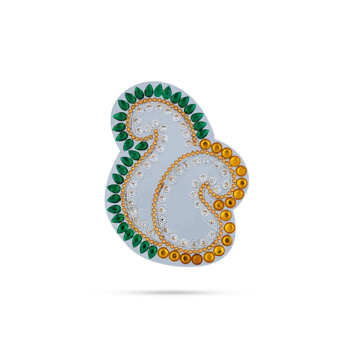 Acrylic Rangoli Design | Kundan Stone Muggulu Rangoli Kolam/ Peacock Design Kolam Design for Home Decor/ Assorted Colour