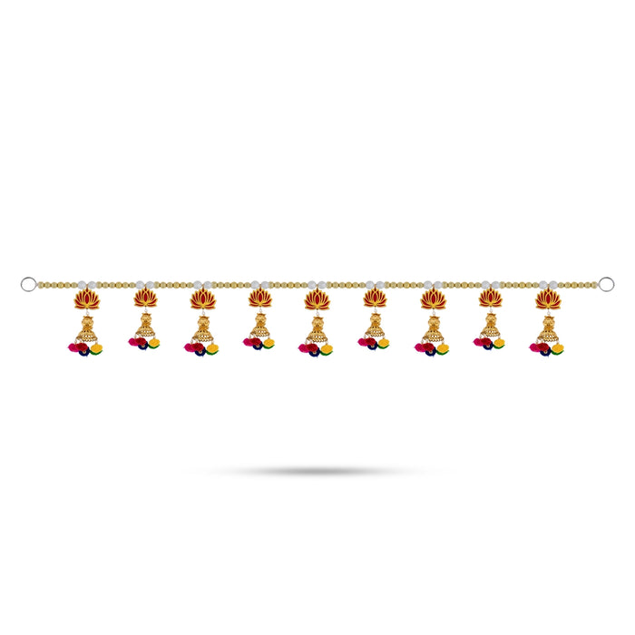 Door Toran - 36 Inches | Lotus With Beads Design Ladi/ Decorative Thoranam/ Bandhawar