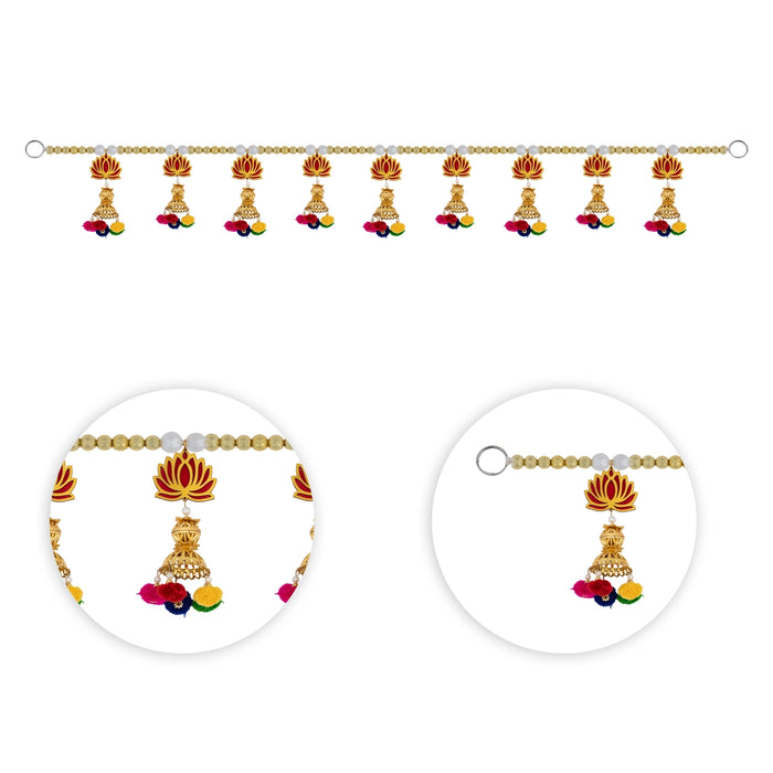 Door Toran - 36 Inches | Lotus With Beads Design Ladi/ Decorative Thoranam/ Bandhawar
