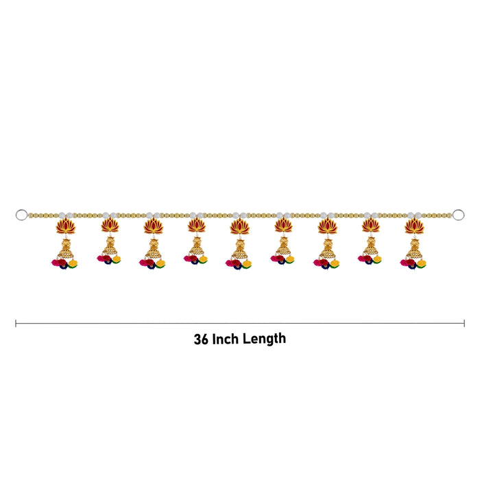 Door Toran - 36 Inches | Lotus With Beads Design Ladi/ Decorative Thoranam/ Bandhawar