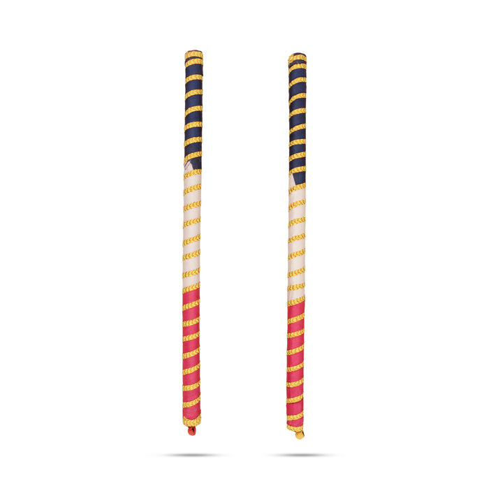 Dandiya Sticks Pair - 12 Inches | Wooden Kolattam Sticks/ Dandiya Dance Stick for Navratri/ Assorted Colour