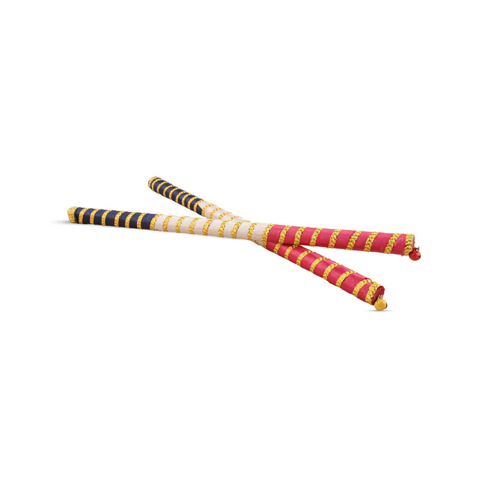 Dandiya Sticks Pair - 12 Inches | Wooden Kolattam Sticks/ Dandiya Dance Stick for Navratri/ Assorted Colour