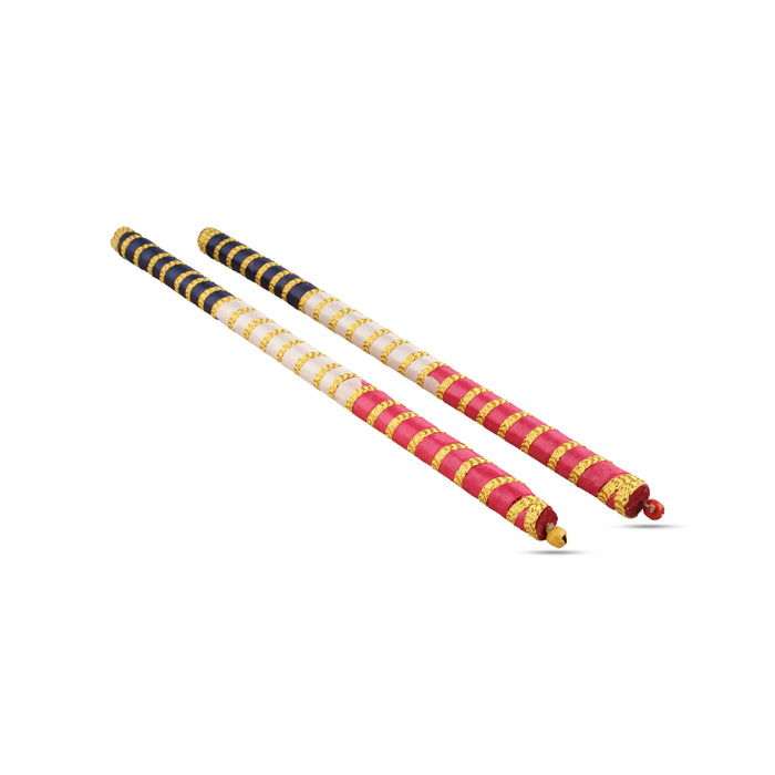 Dandiya Sticks Pair - 12 Inches | Wooden Kolattam Sticks/ Dandiya Dance Stick for Navratri/ Assorted Colour