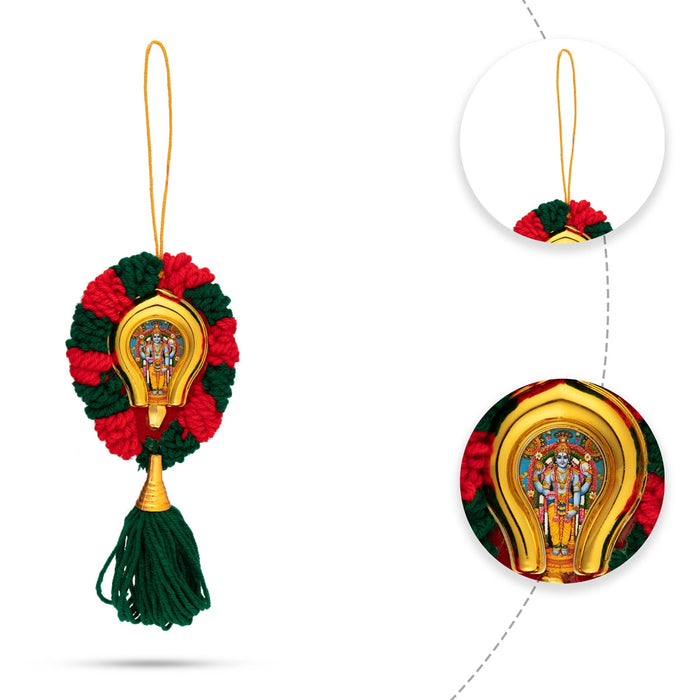 Nettipattam Wall Hanging - 7 x 3.5 Inches | Hand Decorative Hanging/ Decorative Nettipattam for Car Decor