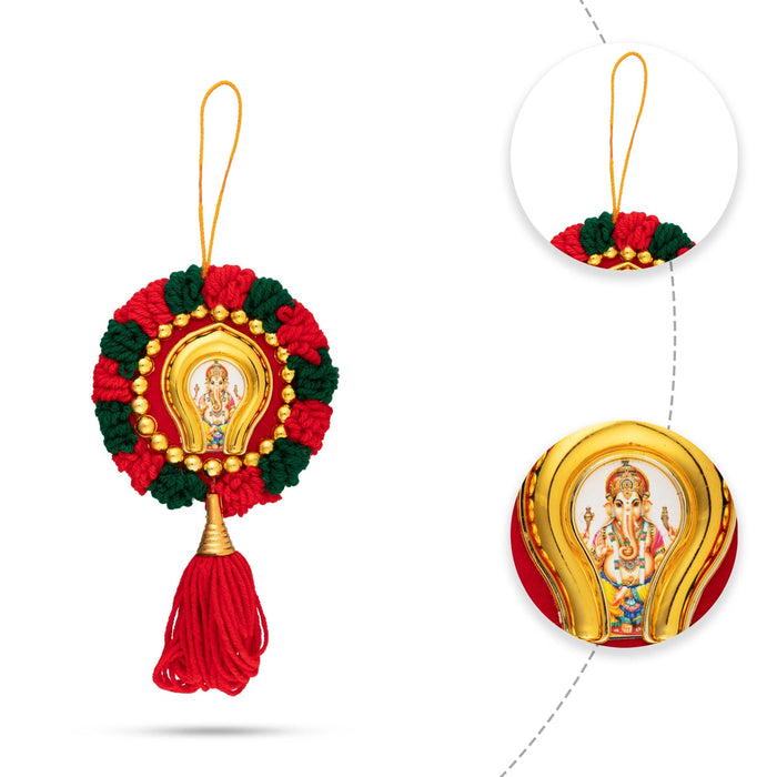 Nettipattam Wall Hanging - 7.5 x 3.5 Inches | Hand Decorative Hanging/ Decorative Nettipattam for Car Decor