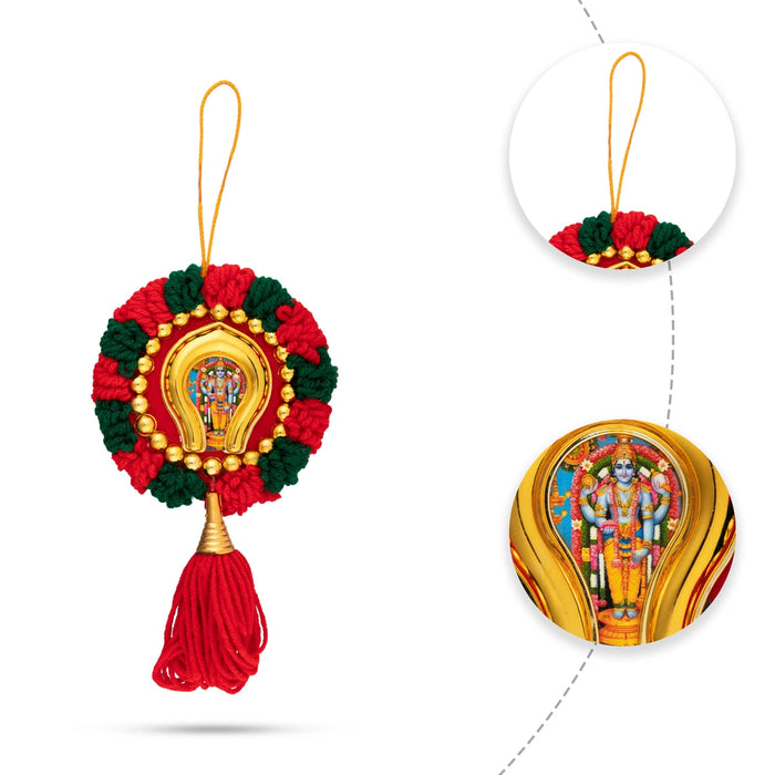 Nettipattam Wall Hanging - 7.5 x 3.5 Inches | Hand Decorative Hanging/ Decorative Nettipattam for Car Decor