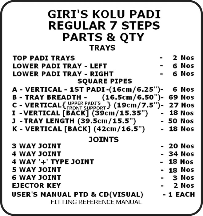 Giri Plastic Golu Padi - 7R | 7 Regular Golu Stand/ Multi Purpose Navratri Golu Rack/ 63 x 35 x 57 Inches