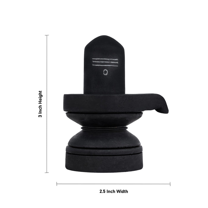 Shivling Statue - 3 x 2.5 Inches | Soft Stone Idol / Shiva Lingam Murti For Pooja